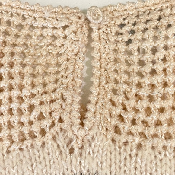 Vintage Ann Katrine Wool Angora Blend Mixed Knit Embellished Sweater 4 XS-Small - Picture 11 of 11